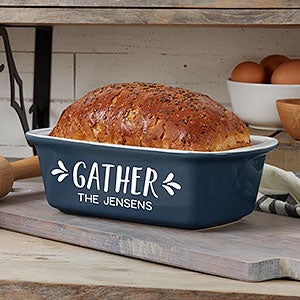 Gather  Gobble Personalized Classic Loaf Pan- Navy - 31982N-L