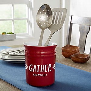 Gather  Gobble Personalized Classic Utensil Holder- Red - 31984R-U