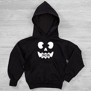 Jack-o-Lantern Personalized Halloween Hanes® Kids Hooded Sweatshirt - 32006-YHS