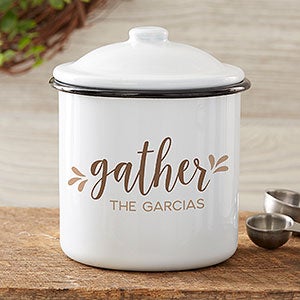 Gather & Gobble Personalized Enamel Jar - Small Canister - 32032-S