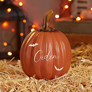 Spellbinding Stripes Personalized Pumpkin - Small Orange - 32037-S