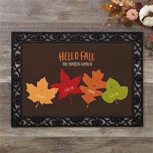 Fall Family Leaf Character Personalized Doormats- 18x27 - 32042-S