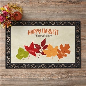 Fall Family Leaf Character Personalized Doormat - 20x35 - 32042-M