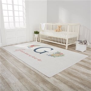 Blooming Baby Girl Personalized Nursery Area Rug - 5x8 - 32071-O