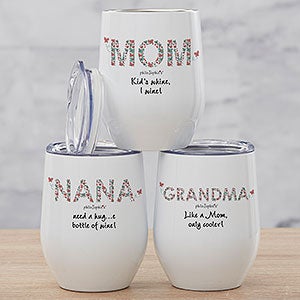 Butterfly Mom philoSophies® Personalized Stainless Insulated Wine Cup - 32148