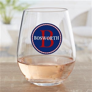 Anchors Aweigh! Personalized Stemmed Glass - 32179-W