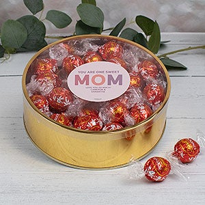 You Are One Sweet Mom Personalized Extra Large Lindt Gift Tin- Milk Chocolate - 32191D-XLM
