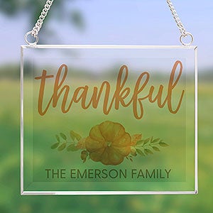 Fall Seasonally Script Personalized Glass Suncatcher - 32206