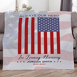 Always Our Hero  Personalized 50x60 Plush Fleece Blanket - 32219-F