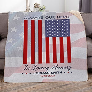 Always Our Hero Personalized 50x60 Sherpa Blanket - 32219-S