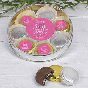 A Treat for Someone Sweet Large Tin with 8 Chocolate Covered Oreo Cookies-Silver - 32236D-LS