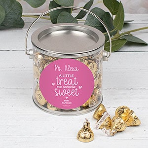 A Treat for Someone Sweet Personalized Paint Can with Sticker - Gold Kisses - 32238D-G