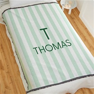 Delicate Stripes  Personalized Boy 56x60 Woven Throw Blanket - 32269-A