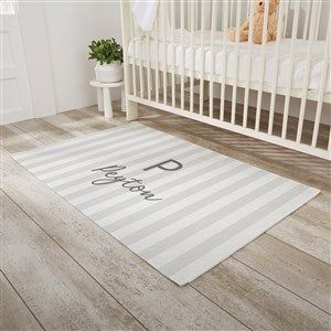 Delicate Stripes Baby Girl Personalized Nursery Area Rug- 2.5 x 4 - 32274-S
