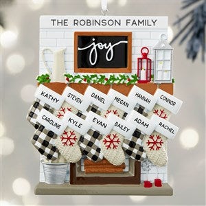 Fireplace Stockings Personalized Family Ornament - 12 Names - 32293-12