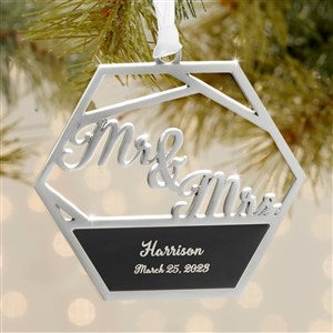 Wedded Bliss Photo Personalized Heart Christmas Ornament - 2-Sided