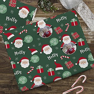 Santa Personalized Photo Wrapping Paper Roll - 32313