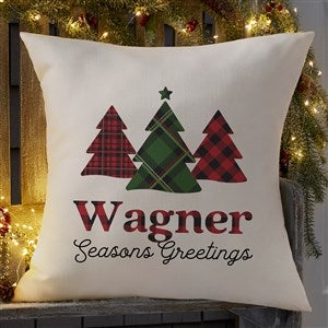 Plaid  Print Personalized Outdoor Throw Pillow - 20x20 - 32323-L