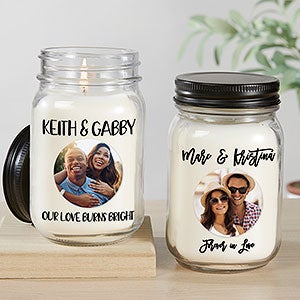 Romantic Photo Message Personalized Farmhouse Candle Jar - 32330