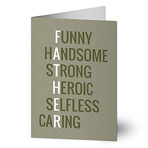 Father Acronym Personalized Greeting Card - Signature - 32345