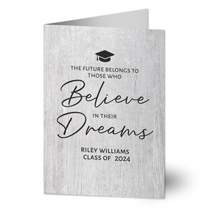 Believe In Their Dreams Personalized Graduation Card - Signature - 32346