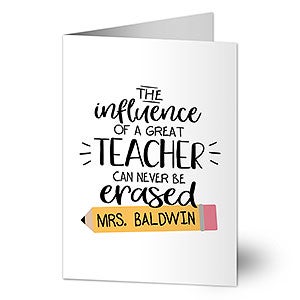 The Influence of a Great Teacher Personalized Greeting Card - Signature - 32353