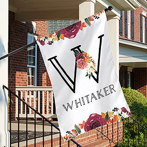 Blush Colorful Floral Personalized House Flag - 32363