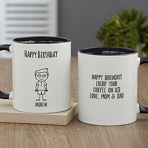 Stick Characters For Him Personalized Coffee Mug 15oz White