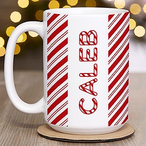 Candy Cane Lane Personalized Christmas Hot Cocoa Mug 15oz White - 32393-L