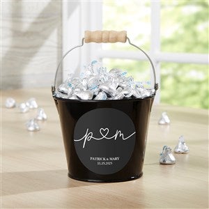 Drawn Together By Love Personalized Mini Metal Bucket Black - 32398-B