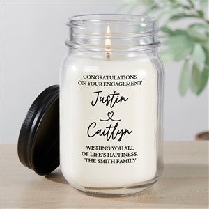 Drawn Together By Love Engagement Personalized Farmhouse Candle Jar - 32411