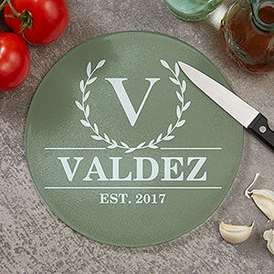 Personalized Cutting Board with Laurel Branch