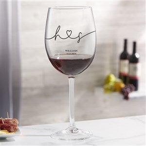 Drawn Together By Love Personalized 19oz Red Wine Glass - 32434-R