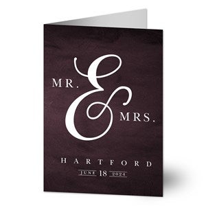 Moody Chic Personalized Wedding Greeting Card - Signature - 32494