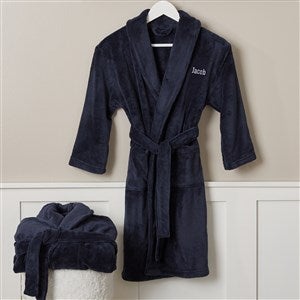 Classic Comfort Personalized Kids Navy Fleece Robe - 32502-N