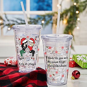 Christmas Best Friends philoSophies® Personalized 17 oz.  Insulated Tumbler - 32522