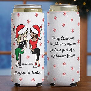Christmas Best Friends philoSophies® Personalized Slim Can Cooler - 32523