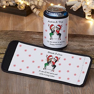 Christmas Best Friends philoSophies® Personalized Beer Can  Bottle Wrap - 32524