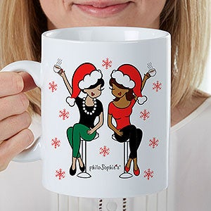 Christmas Best Friends  philoSophies® Personalized 30oz. Oversized Coffee Mug - 32526