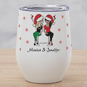 Christmas Best Friends philoSophies® Personalized Stainless Insulated Wine Cup - 32528