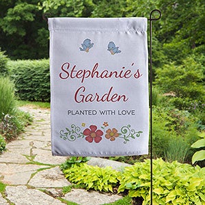 Precious Moments® Floral Personalized Garden Flag - 32590