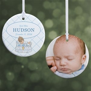 Precious Moments Boys Christening Ornament - 2 Sided Glossy - 32598-2S