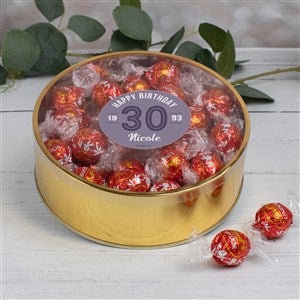Modern Birthday For Her Personalized Extra Large Lindt Gift Tin- Milk Chocolate - 32623D-XLM
