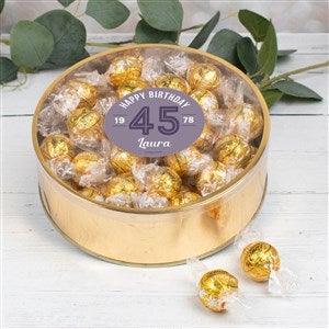 Modern Birthday For Her Personalized Extra Large Lindt Gift Tin- White Chocolate - 32623D-XLW