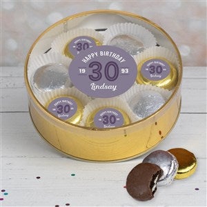 Modern Birthday For Her XLarge Tin with 16 Chocolate Covered Oreo Cookies-Gold - 32624D-XLG