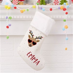 Build Your Own Reindeer Personalized Ivory Christmas Stocking - 32638-I