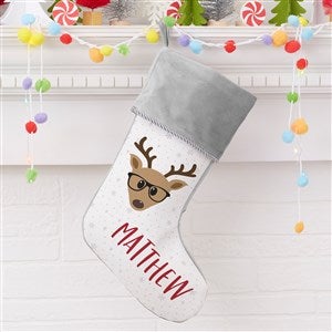 Build Your Own Reindeer Personalized Grey Christmas Stocking - 32638-GR