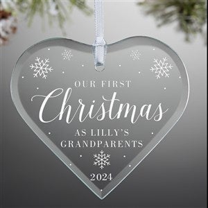 First Christmas as Grandparents Personalized Glass Heart Ornament - 32685