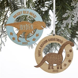 Dinosaur Personalized Wood Ornaments