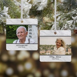 Photo Memorial Personalized Square Ornament- 2.75 Metal - 2 Sided - 32701-2M